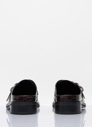 Square Toe Buckle Mules Martine Rose Square Toe Buckle Mules Brown mtr0158019