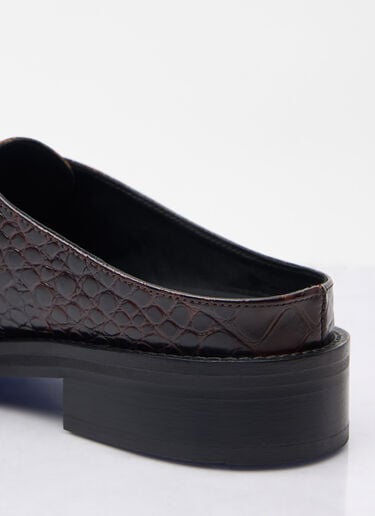 Martine Rose Square Toe Buckle Mules Brown mtr0158019