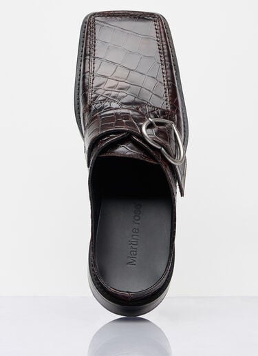 Martine Rose Square Toe Buckle Mules Brown mtr0158019