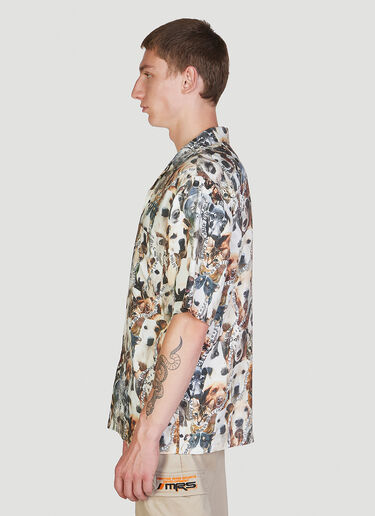 Martine Rose Dog Print Hawaiian Shirt White mtr0352003