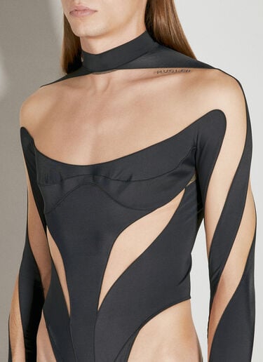일루전 네크라인 바디슈트 Mugler 일루전 네크라인 바디슈트 블랙 mug0154009