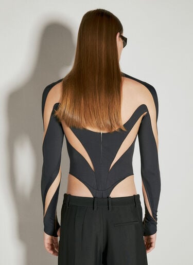 일루전 네크라인 바디슈트 Mugler 일루전 네크라인 바디슈트 블랙 mug0154009