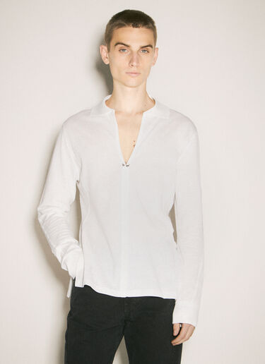 Pierced Polo Top Mugler Pierced Polo Top White mug0158008