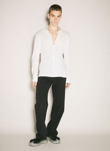 Pierced Polo Top Mugler Pierced Polo Top White mug0158008