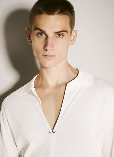 Pierced Polo Top Mugler Pierced Polo Top White mug0158008