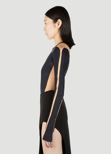Mugler 컷아웃 일루전 바디슈트 블랙 mug0251035