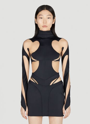컷아웃 일루전 보디슈트 Mugler 컷아웃 일루전 보디슈트 베이지 mug0251036