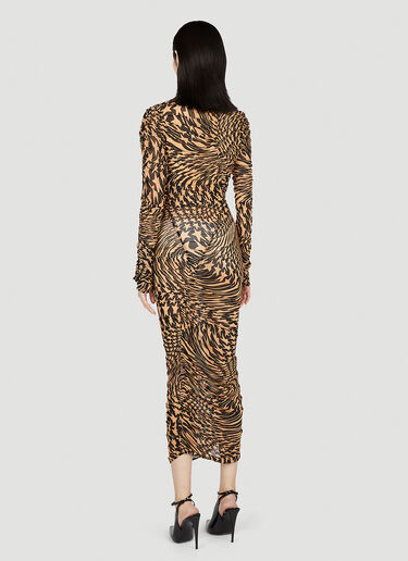 Graphic Print Mesh Dress Mugler Graphic Print Mesh Dress Beige mug0251048
