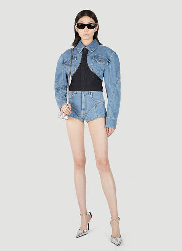 구조적 대조적인 패널 데님 쇼츠 Mugler 구조적 대조적인 패널 데님 쇼츠 블루 mug0251064
