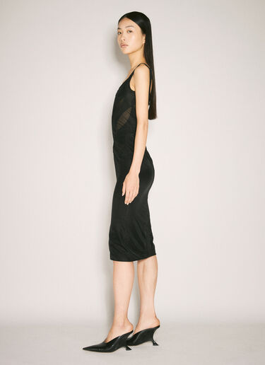 Mugler 코르셋 란제리 미디 원피스 블랙 mug0255006