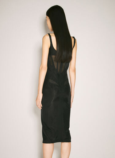 Mugler 코르셋 란제리 미디 원피스 블랙 mug0255006