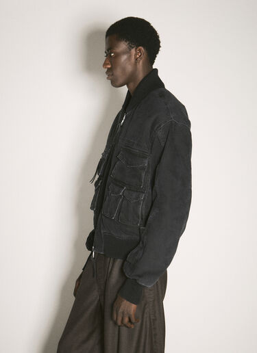 Cargo Bomber Jacket O.FILES Cargo Bomber Jacket Black ofl0158005