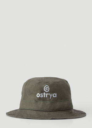 Ostrya Otis Logo Print Bucket Hat Green ost0148025