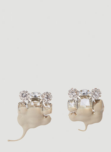 Square Crystal Dip Clip Earrings Ottolinger Square Crystal Dip Clip Earrings Cream ott0250023