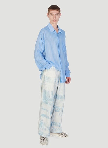 Our Legacy Initial Striped Shirt Blue our0153023