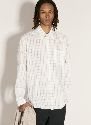 Our Legacy Above Check Shirt White our0157001