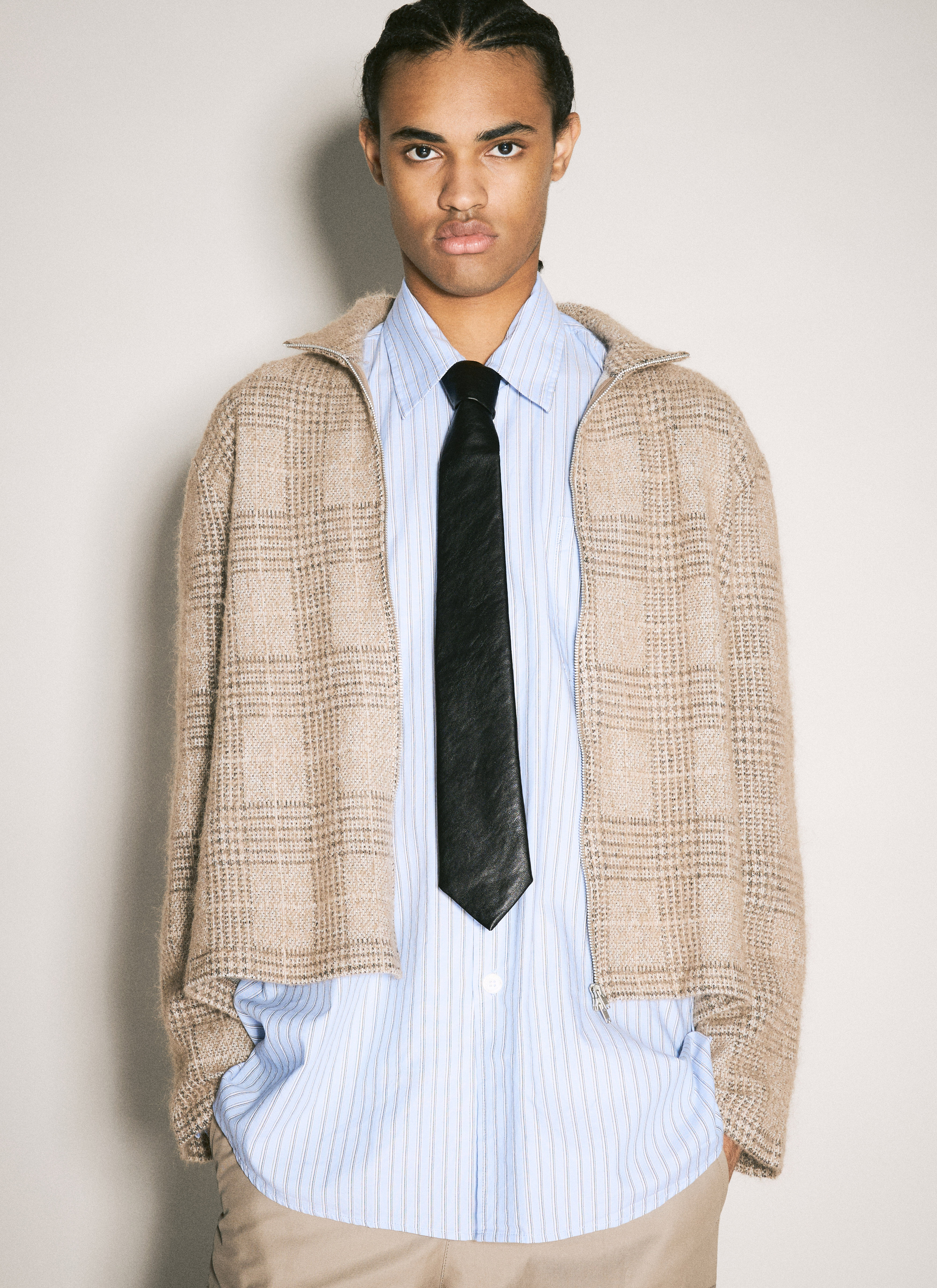 Our Legacy Men's' Faux Leather Tie in Black | LN-CC®