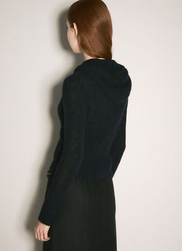 OUR LEGACY Compact Hooded Zip-Up Cardigan Black our0258005