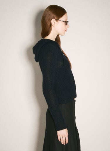 OUR LEGACY Compact Hooded Zip-Up Cardigan Black our0258005