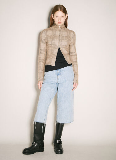 Hound Check Zip-Up Sweater Our Legacy Hound Check Zip-Up Sweater Beige our0258019
