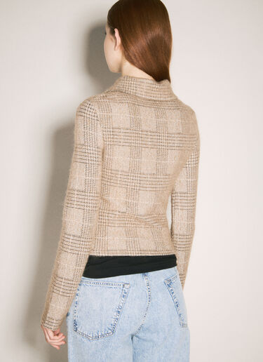 Hound Check Zip-Up Sweater Our Legacy Hound Check Zip-Up Sweater Beige our0258019