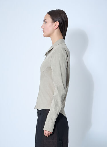 Slim Zip-Up Shirt Our Legacy Slim Zip-Up Shirt Beige our0260014