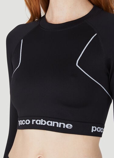 ロゴクロップスポーツトップ Rabanne ロゴクロップスポーツトップ ブラック pac0248009