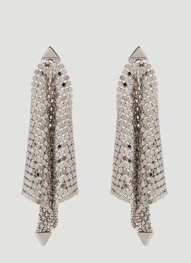 Rabanne Pixel Flow Earrings Silver pac0250067
