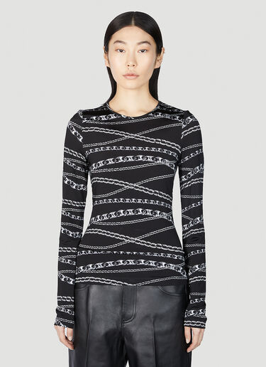 Rabanne Chain Link Long Sleeve Top Black pac0252025