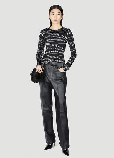 Rabanne Chain Link Long Sleeve Top Black pac0252025