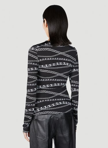 Rabanne Chain Link Long Sleeve Top Black pac0252025