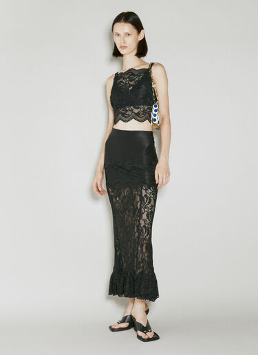 Haut Lace Draped Corset Top Rabanne Haut Lace Draped Corset Top Black pac0253018