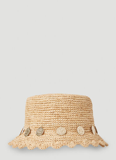 Coin Trim Beach Hat Rabanne Coin Trim Beach Hat Beige pac0254013