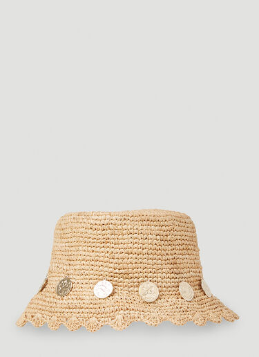 Coin Trim Beach Hat Rabanne Coin Trim Beach Hat Beige pac0254013