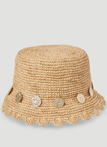 Coin Trim Beach Hat Rabanne Coin Trim Beach Hat Beige pac0254013