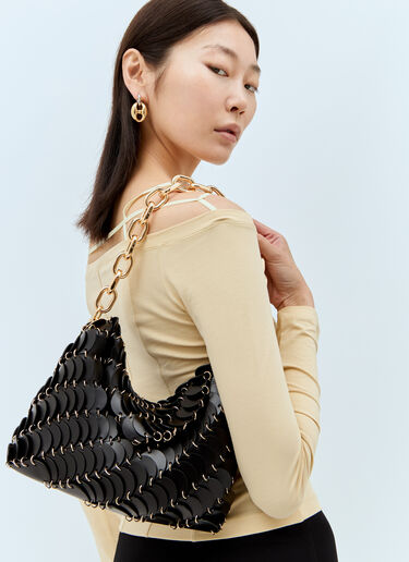 Rabanne 가죽 시퀸 숄더백 블랙 pac0255031