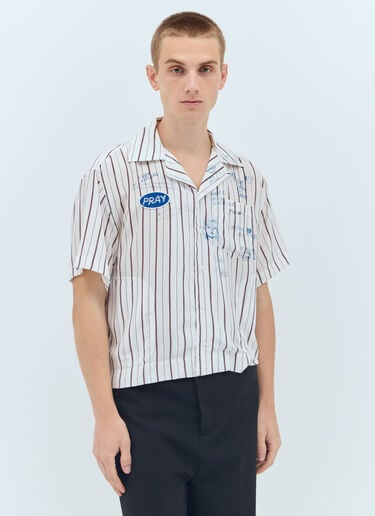Praying Silk Mechanic Shirt Paly Praying Silk Mechanic Shirt Off White pal0156006