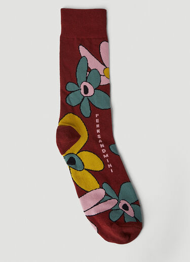 A Gesture Meadow Dress Socks P.A.M. A Gesture Meadow Dress Socks Burgundy pam0249013