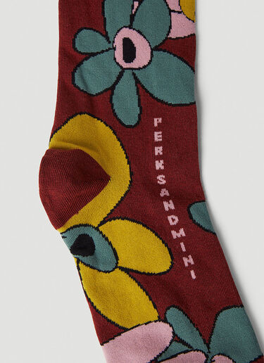 A Gesture Meadow Dress Socks P.A.M. A Gesture Meadow Dress Socks Burgundy pam0249013