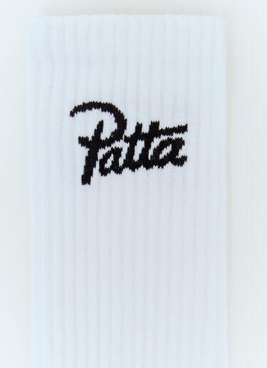Patta 스크립트 로고 스포츠 양말 2개 세트  화이트 pat0156014