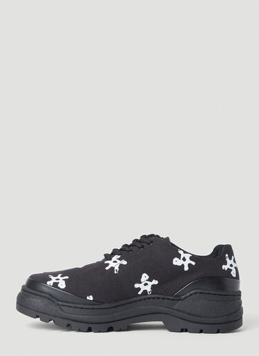 Basalt White Flower Lace-Ups Phileo Basalt White Flower Lace-Ups Black phi0152003