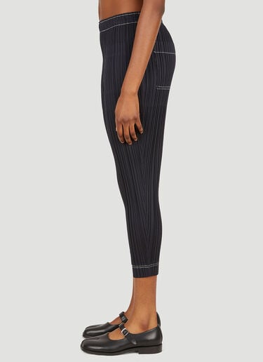 プリセ コントラストステッチ パンツ Pleats Please Issey Miyake プリセ コントラストステッチ パンツ ブラック plp0251012