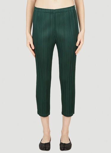 Pleats Please Issey Miyake 褶裥九分裤 绿色 plp0252003