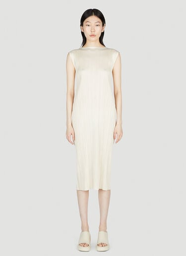 Pleats Please Issey Miyake Pleated Dresses Cream plp0253003