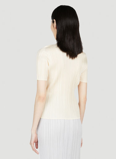 Pleats Please Issey Miyake 褶裥 U 领上衣 米色 plp0253007
