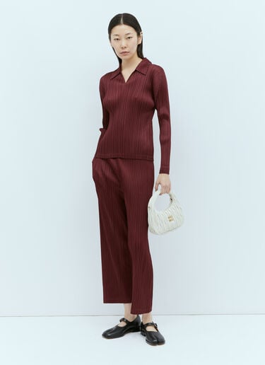 October Pleated Collar Shirt Pleats Please Issey Miyake October Pleated Collar Shirt Burgundy plp0255001