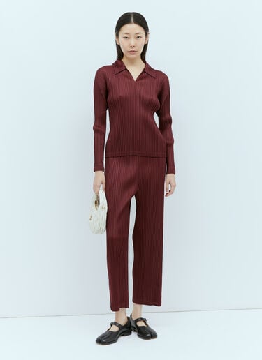Pleats Please Issey Miyake 월별 색상: 10월 플리츠 팬츠 버건디 plp0255002