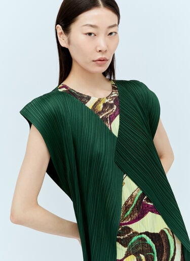 Pleats Please Issey Miyake March Vest Green plp0256008