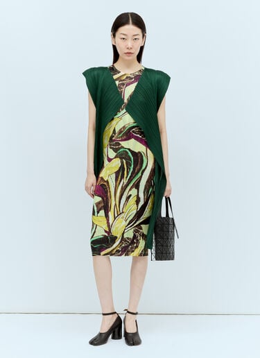 Pleats Please Issey Miyake March Vest Green plp0256008