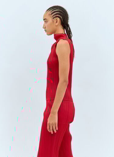 High-Neck Pleated Top Pleats Please Issey Miyake High-Neck Pleated Top Red plp0257024